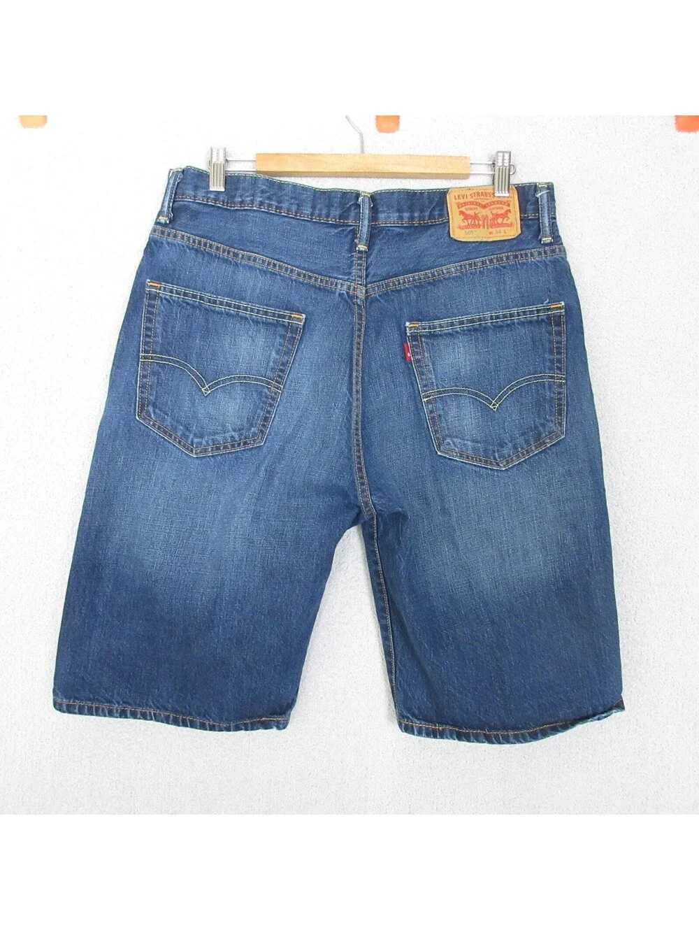 Levi's 569 Denim Shorts Mens Medium Wash Relaxed Fit 34x12
